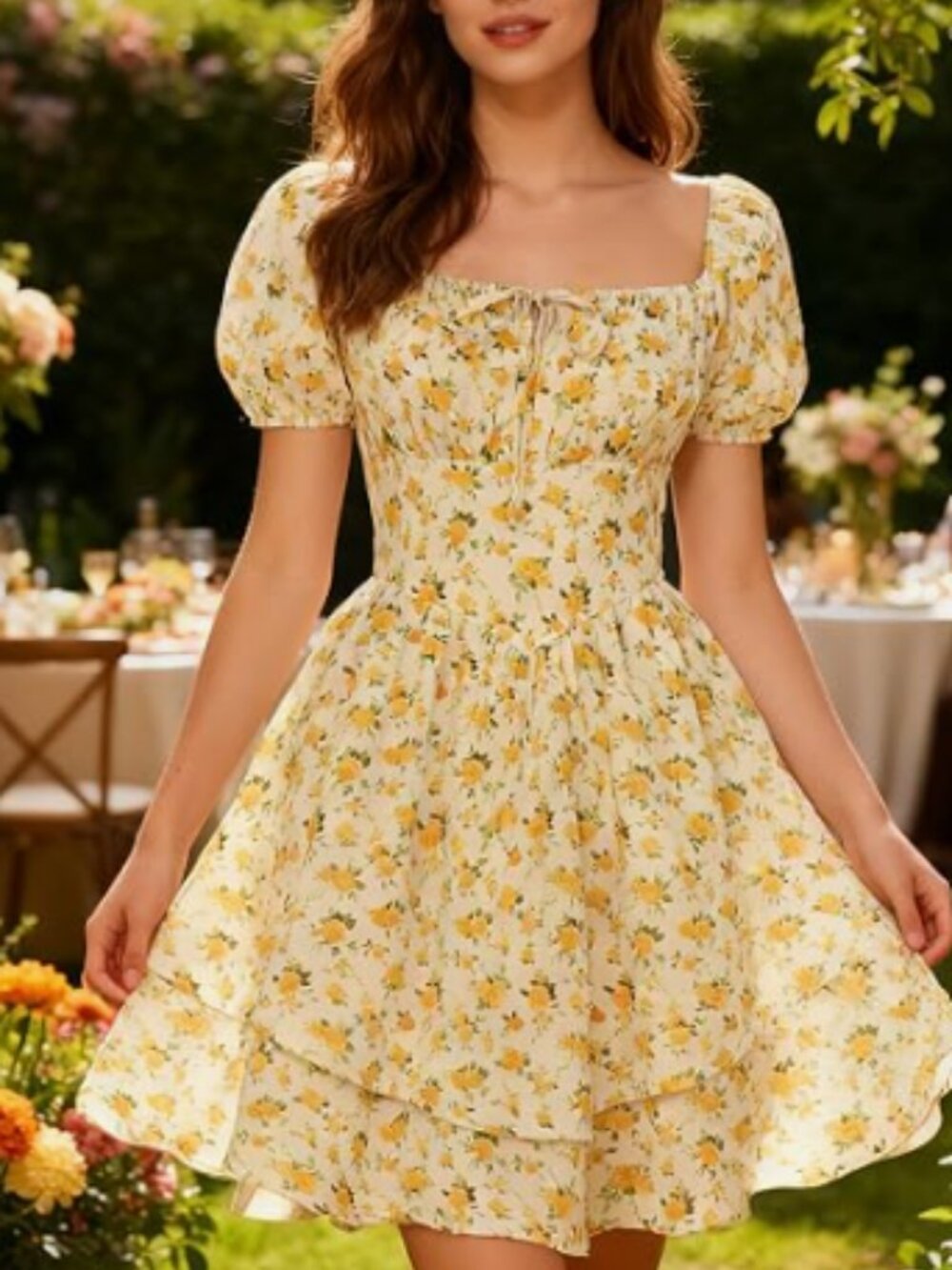 Scarlet Darkness Floral Corset Dress for Women Cute Summer Mini Sundress Adjusta